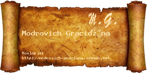 Modrovich Graciána névjegykártya